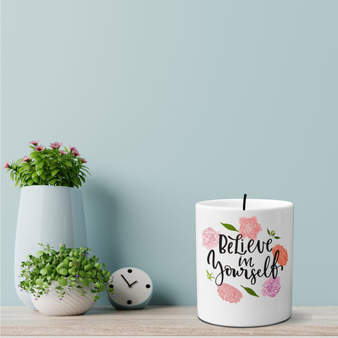 Multi-use candle holder | 11 oz | digitally printed | believe yourself candle holder