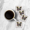 MDF Coasters  4 X 4 INCH |Beautiful Digitally Printed| Set of 4 |butterfly pattern