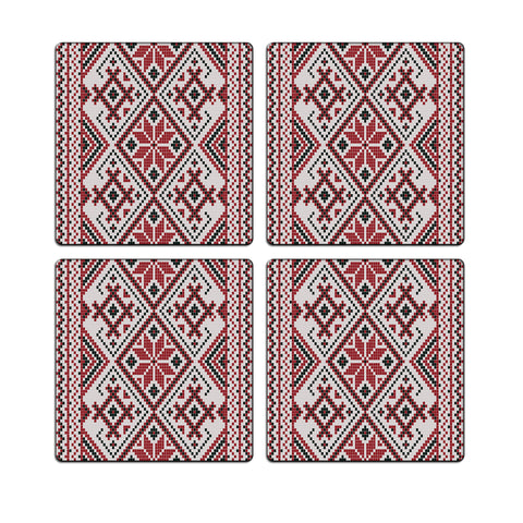 MDF Coasters  4 X 4 INCH |Beautiful Digitally Printed| Set of 4 |kalamkari pattern 50 pattern