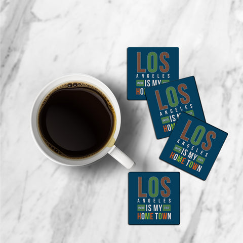 MDF Coasters  4 X 4 INCH |Beautiful Digitally Printed| Set of 4 |los angeles pattern