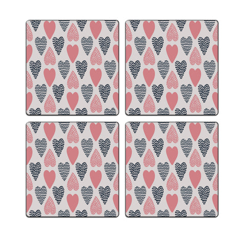 MDF Coasters  4 X 4 INCH |Beautiful Digitally Printed| Set of 4 |love pattern 20 pattern